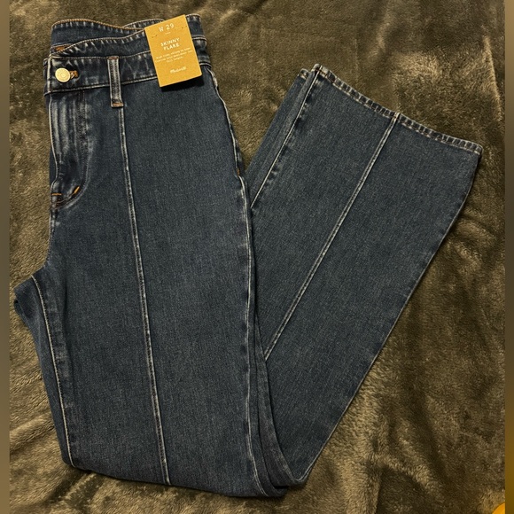 Madewell Skinny Flare Jeans in Wainscot Wash: Pintuck Edition sz 29 - Picture 7 of 13